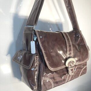 Kicker & David XL Dusty Brown Laminated Carry All Bag Travel Office Book Bag